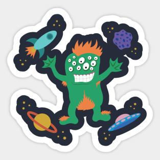 Whimsical Eyeball Monster Sticker